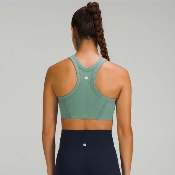 NWT Ribbed nulu high  neck bra - tidewater teal - Picture 2 of 9